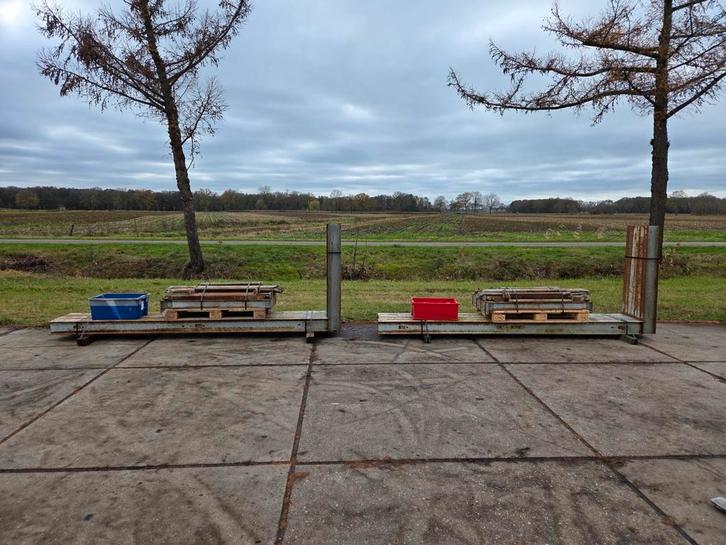 1x set Draagarmstelling enkelzijdig 3.6x1.36x4.8m gebruikt., Zakelijke goederen, Kantoor en Winkelinrichting | Magazijn, Stelling en Opslag