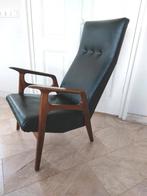 Vintage design fauteuil lounge stoel jaren 50 60 zwart, Gebruikt, Minder dan 75 cm, 50 tot 75 cm, Ophalen