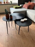 Label 51 – Salontafelset Nobby Zwart Metaal, Ophalen, Minder dan 55 cm, Metaal of Aluminium, Zo goed als nieuw
