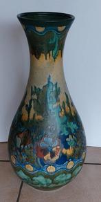 Super grote plateel Gouda corona vaas 55 cm., Antiek en Kunst, Antiek | Keramiek en Aardewerk, Ophalen