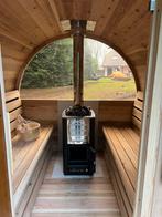Barrel sauna’s. Alle maten . Houtgestookt of elektrisch, Sport en Fitness, Sauna, Ophalen of Verzenden, Zo goed als nieuw, Complete sauna