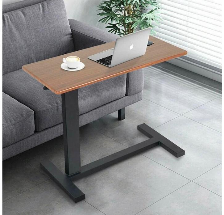 Verstelbare Bedtafel met Wielen - Laptoptafel, Huis en Inrichting, Tafels | Bijzettafels, Nieuw, Rechthoekig, 60 cm of meer, 75 cm of meer