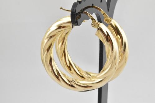 14 karaat gouden Creolen 362-G, Sieraden, Tassen en Uiterlijk, Oorbellen, Gebruikt, Hangers, Goud, Goud, Ophalen of Verzenden