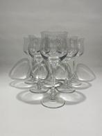 6x Vintage wijnglazen van Kristal met Gevormde Voet, Ophalen of Verzenden