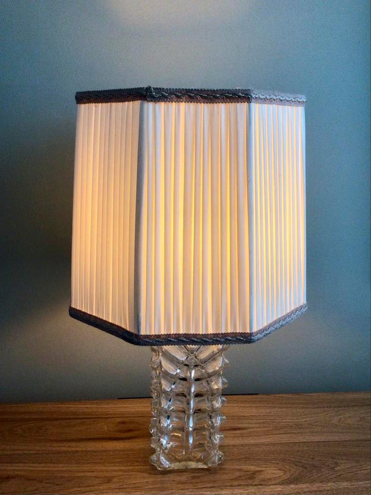 Grote Vintage Plissé kap, Huis en Inrichting, Lampen | Lampenkappen, Zo goed als nieuw, Rond, Verzenden