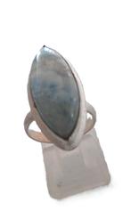 zilveren Ring Larimar Edelsteen, Nieuw, 17 tot 18, Dame of Heer, Met edelsteen