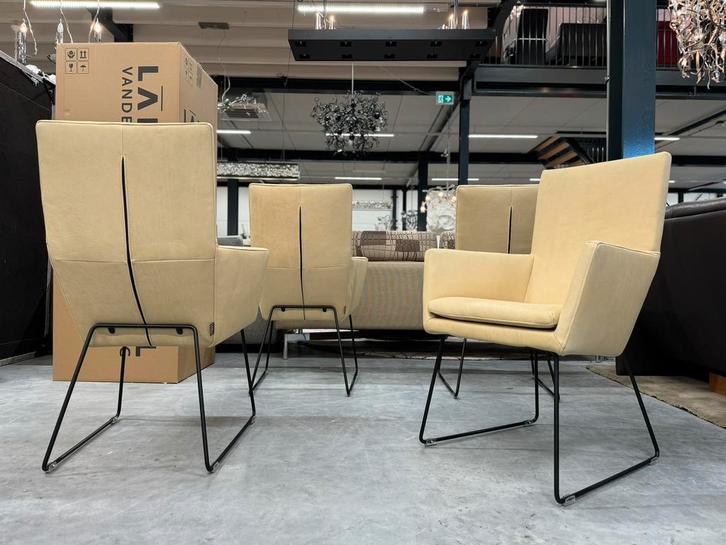 4 Nieuw Label van den Berg Donna Eetkamerstoel Leer Stoel, Huis en Inrichting, Stoelen, Nieuw, Vier, Leer, Bruin, Ophalen of Verzenden