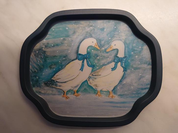 dienblad serveerblad eenden vintage, Huis en Inrichting, Woonaccessoires | Dienbladen, Zo goed als nieuw, Metaal, Rechthoekig