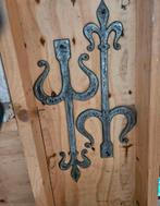 Antiek smeedijzeren deurbeslag, Antiek en Kunst, Curiosa en Brocante, Ophalen of Verzenden