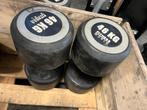 2 x 46 kg rubberen dumbells dumbell set gewichten, Ophalen, Dumbbell, Gebruikt, Dumbells