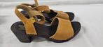 bruine leer sandalen van clumpys maat 40 (24425), Verzenden, Zo goed als nieuw, Bruin, Sandalen of Muiltjes