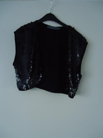Nieuw pailletten vestje/bolero, zwart beschikbaar voor biedingen