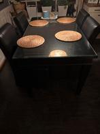 Eettafel en salontafel set (geverfd) en 4 stoelen, Huis en Inrichting, Tafels | Salontafels, Gebruikt, 100 tot 150 cm, Eikenhout