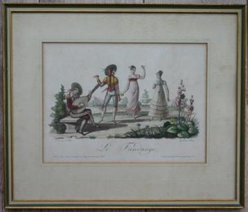 1850-1880 litho Fandango - - - Mooie dans afdruk