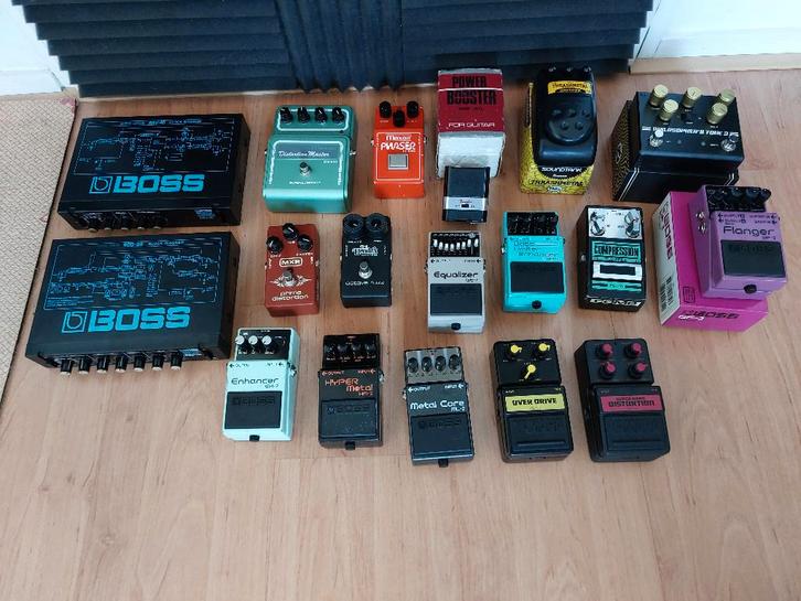 Collectie vintage gitaar effect pedalen, Muziek en Instrumenten, Effecten, Zo goed als nieuw, Chorus, Delay of Echo, Distortion, Overdrive of Fuzz
