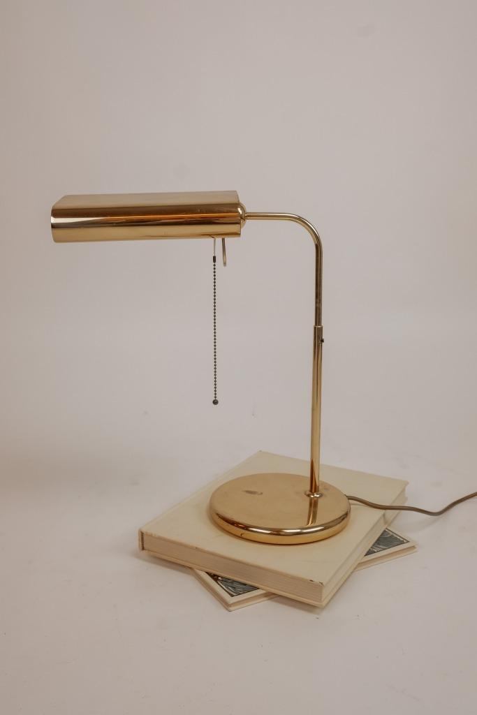 Vintage messing bureaulamp van Sölken Leuchten, jaren 70, Huis en Inrichting, Lampen | Tafellampen, Gebruikt, Minder dan 50 cm