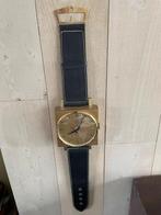 Vintage " horloge " wandklok messing / leer, Antiek en Kunst, Ophalen of Verzenden