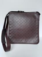 GUCCI Bruin monogram HEREN/DAMES messenger crossbody bag tas, Ophalen of Verzenden, Zo goed als nieuw, Zwart, Leer