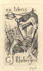 0765 Ex Libris Nederland : Lou Strik, 1956, Antiek en Kunst, Verzenden