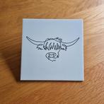 Tegeltje bizon stier hooglander lijntekening, Ophalen of Verzenden