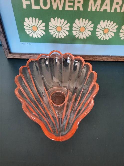 Vintage persglas roze schelp schaaltje schaal, Antiek en Kunst, Antiek | Schalen, Ophalen of Verzenden