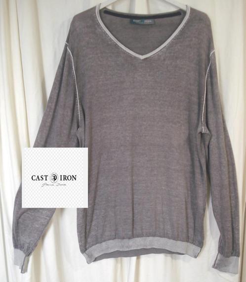 CAST IRON🧐 fijn gebreide v hals stone wash effect mt XL, Kleding | Heren, Truien en Vesten, Zo goed als nieuw, Maat 56/58 (XL)