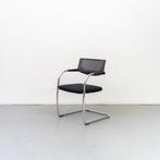3x Vitra Visavis Vergaderstoel Zwart Stof - Chroom, Niet ingevuld, Niet ingevuld, Ophalen of Verzenden, Zo goed als nieuw
