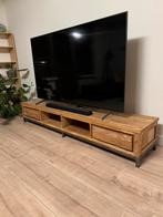 Massief houten TV meubel, Huis en Inrichting, Kasten | Televisiemeubels, Ophalen, Zo goed als nieuw, 200 cm of meer, Minder dan 100 cm