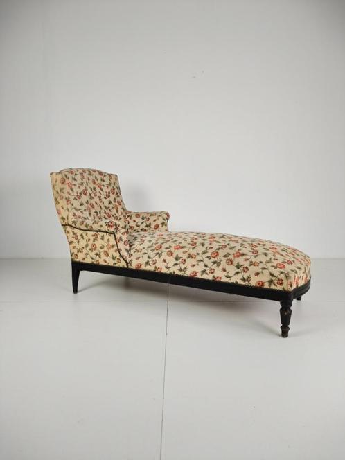 19e-eeuwse Franse Chaise Longue / Daybed, Huis en Inrichting, Banken | Sofa's en Chaises Longues, Gebruikt, Eenpersoons, Minder dan 150 cm
