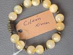597 edelsteen armband Citrien 10mm, Overige kleuren, Nieuw, Ophalen of Verzenden, Elastiek