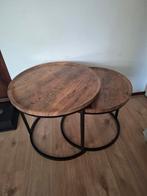 Setje Ronde bijzettafels  / salontafels, Huis en Inrichting, Tafels | Salontafels, Ophalen, Overige materialen, 50 tot 100 cm