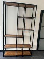 Open vakkenkast mango hout met stalen frame 120x210x35cm, Ophalen, Met plank(en), 100 tot 150 cm, 200 cm of meer