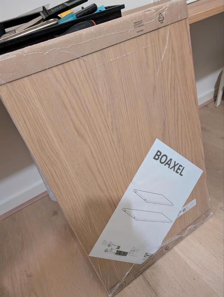 Ikea Boaxel plank 80x40 Eiken, Huis en Inrichting, Kasten | Stellingkasten, Nieuw, Ophalen