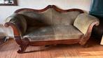 Antieke Empire Sofa - tweezits, Gebruikt, Tweepersoons, 75 tot 100 cm, Hout
