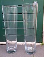 2 hoge glas vazen  80/76cm, Huis en Inrichting, Woonaccessoires | Vazen, Ophalen, Gebruikt, Overige kleuren, Glas