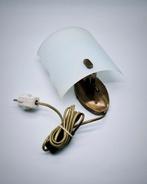 Vintage Kemner messing wandlamp met glazen kap, Ophalen of Verzenden, Gebruikt, Glas, Vintage