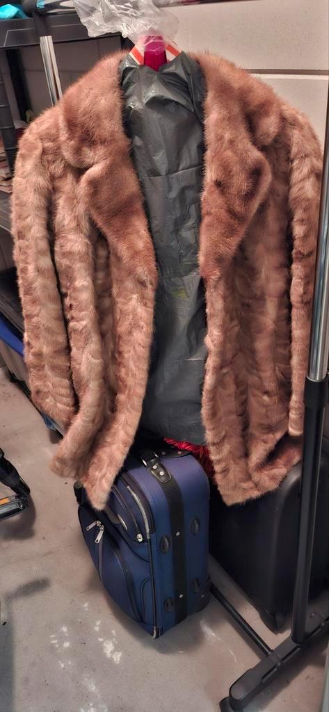 kort nerts bontjasje maat L 46/48 bv voor toneel of carnaval, Kleding | Dames, Jassen | Winter, Gedragen, Maat 46/48 (XL) of groter