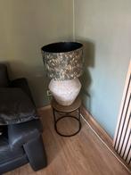 Rustieke Tafellamp met Bladerenprint, Ophalen of Verzenden, Gebruikt, Overige materialen, 50 tot 75 cm