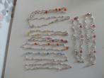 Armbanden zilverkleurig met gekleurde steentjes, Ophalen of Verzenden, Nieuw, Overige kleuren, Overige materialen