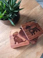 Teckel Onderzetters - Set van 4 - Nieuw & Handgemaakt, Ophalen of Verzenden, Nieuw, Glas of Kopje