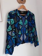 Vintage Jaren 80 Pailletten Zijden Jasje  - Maat L, Kleding | Dames, Jasjes, Kostuums en Pakken, Eu, Overige kleuren, Eu, Maat 42/44 (L)
