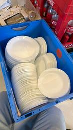 Krat vol witte borden - 21cm & 25cm, Huis en Inrichting, Keuken | Servies, Ophalen, Bord(en)