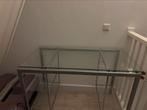 Bureau van glas, Huis en Inrichting, Tafels | Sidetables, Ophalen, Glas, Zo goed als nieuw, 25 tot 50 cm