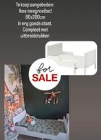 Meegroeibed ikea 80x120(tot) 200cm, Eenpersoons, Wit, Ophalen of Verzenden, Zo goed als nieuw