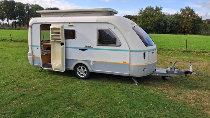 Unieke Eriba Future 480 T '00 met werk, Caravans en Kamperen, Caravans, Bedrijf, tot en met 3, 750 - 1000 kg, Standaardzit, Eriba