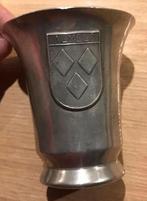 zilvertinnen beker gemeentewapen Almelo, Antiek en Kunst, Antiek | Tin, Ophalen of Verzenden