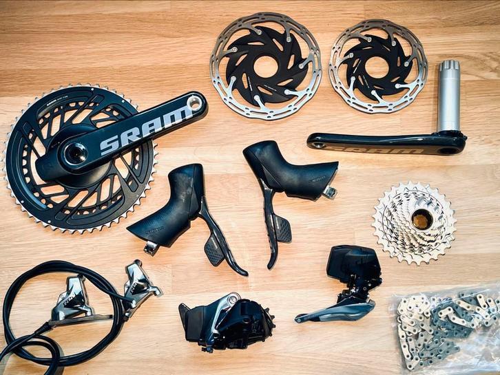 SRAM Red D1 AXS Team Edition met Powermeter, COMPLEET, zgan, Fietsen en Brommers, Fietsonderdelen, Zo goed als nieuw, Racefiets