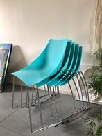 Coole set (5x) Parri - Marco Marran - Design stoelen, Huis en Inrichting, Stoelen, Ophalen, Blauw, Strakke Vintage design stoelen stoel metaal