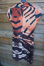 Overslagjurk oranje/ bruin Eroke mt 42 (IT) (EU36) Vaste OPR, Oranje, Ophalen of Verzenden, Zo goed als nieuw, Knielengte