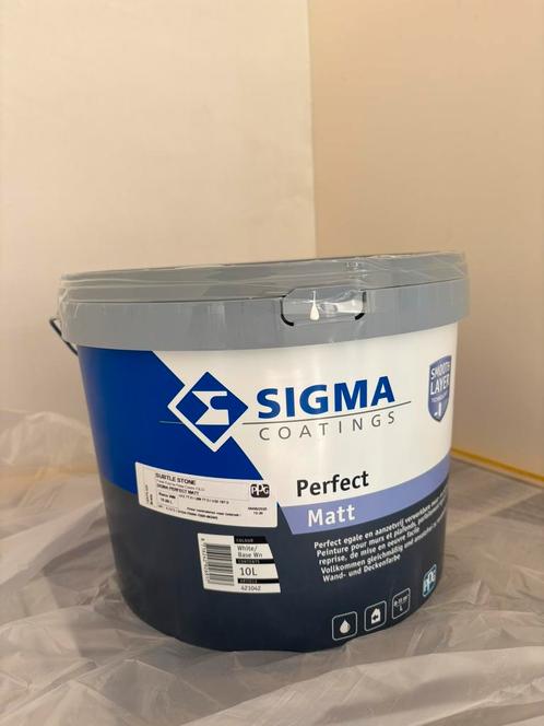 Sigma Perfect Mat beige 10L, Doe-het-zelf en Verbouw, Verf, Beits en Lak, Zo goed als nieuw, Verf, Minder dan 5 liter, Beige, Ophalen of Verzenden